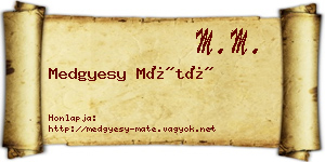 Medgyesy Máté névjegykártya